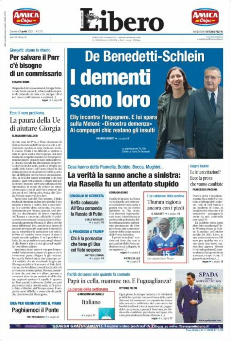 Portada de Libero (Italia)