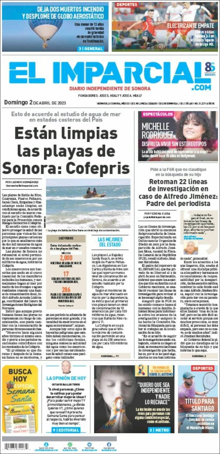 Portada de El Imparcial (M&eacute;xico)
