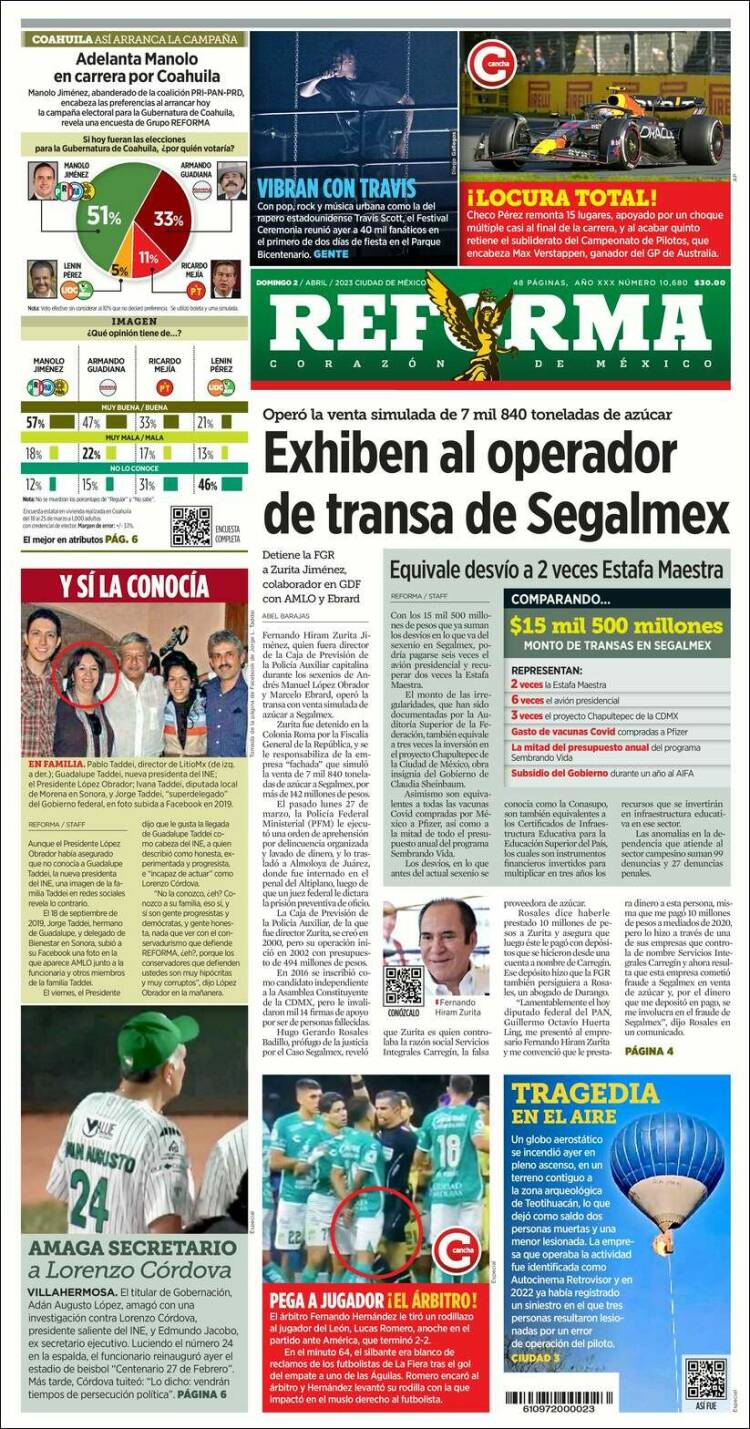 Portada de Reforma (Mexique)
