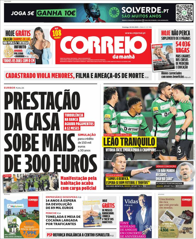Portada de Correio da Manhã (Portugal)