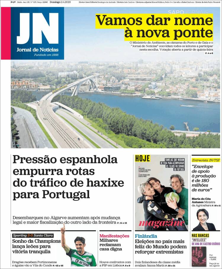 Portada de Jornal de Notícias (Portugal)