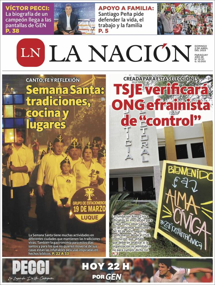 Portada de La Nación (Paraguay)