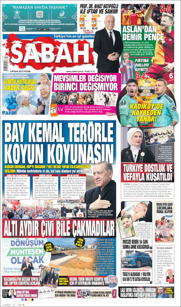 Portada de Sabah (Turqu&iacute;a)