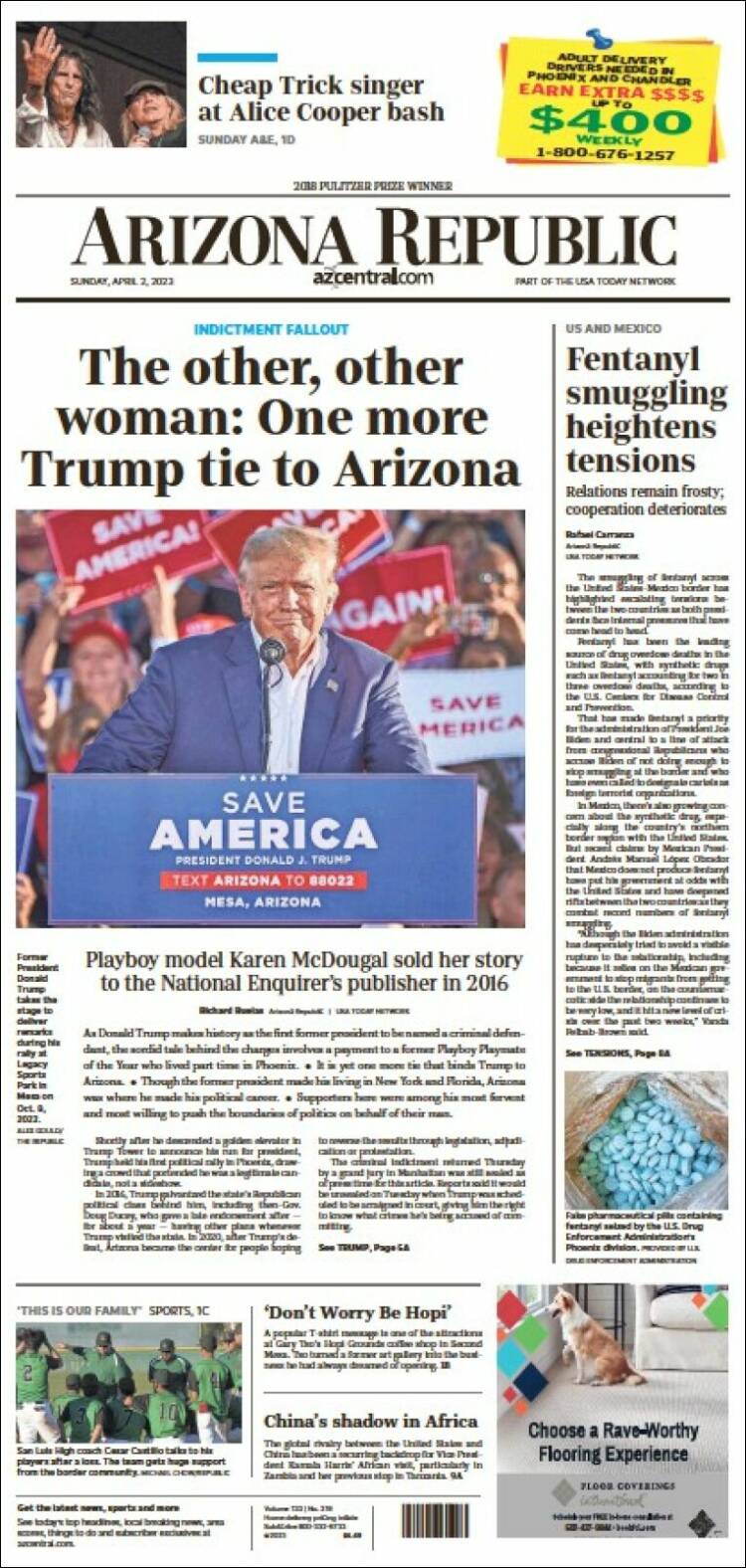 Portada de Arizona Republic News (USA)