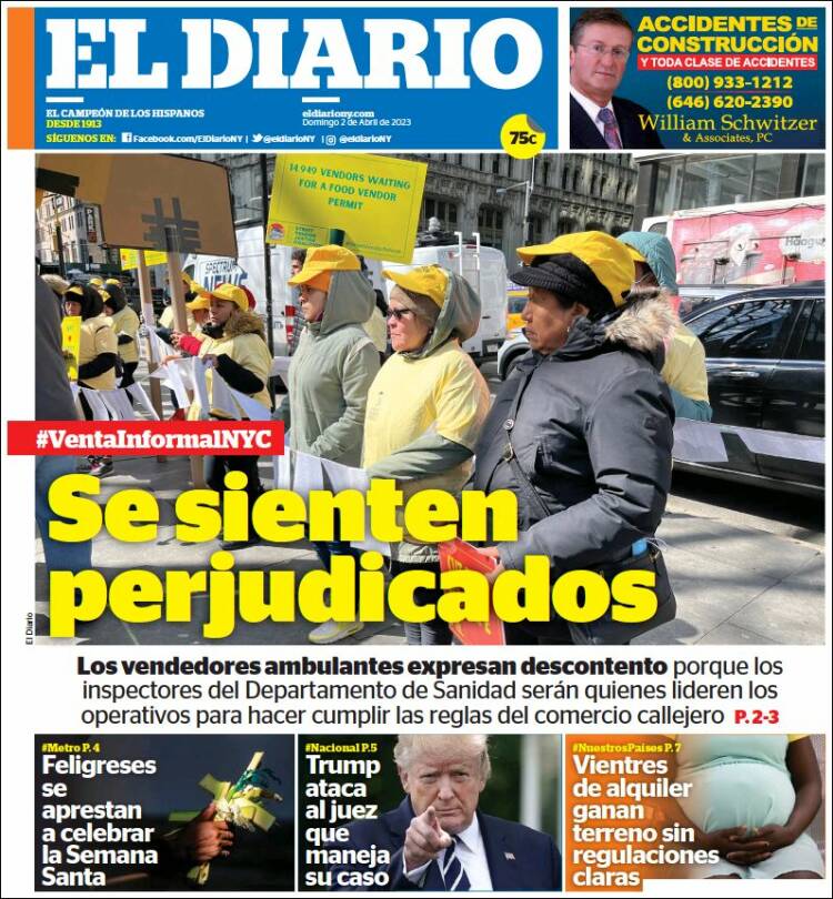 Portada de El Diario NY (USA)