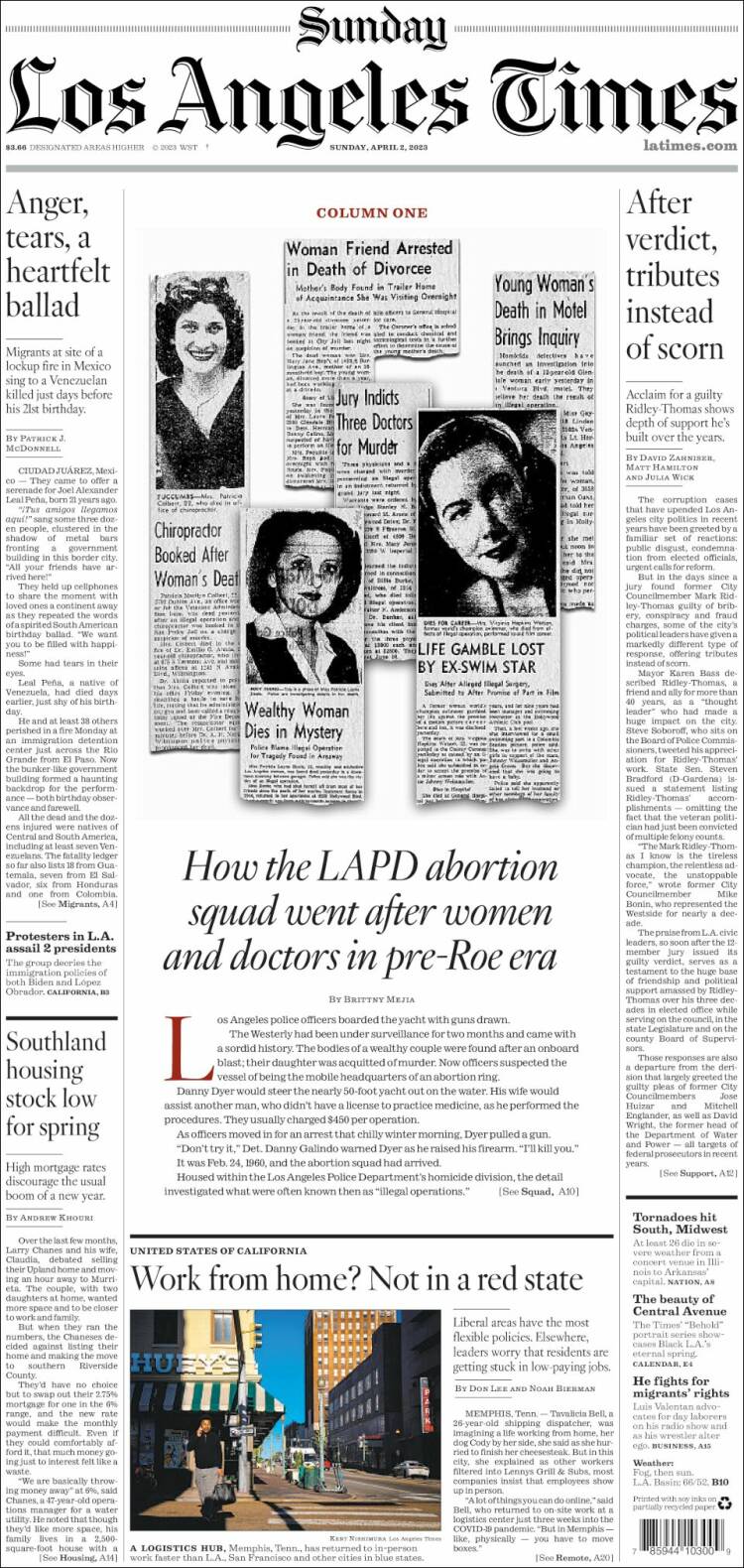 Portada de Los Angeles Times (USA)