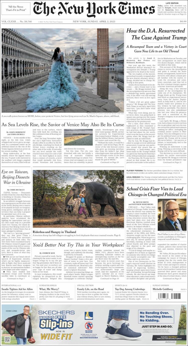 Portada de New York Times (USA)