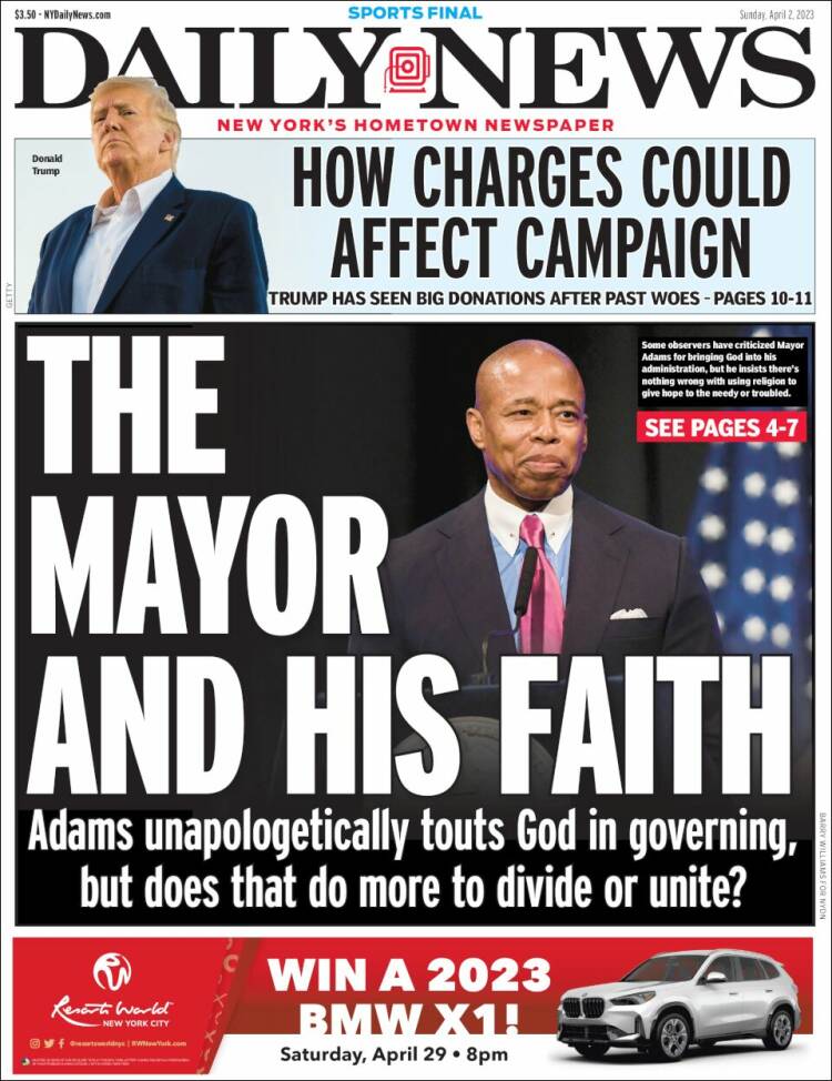 Portada de Daily News - New York (USA)