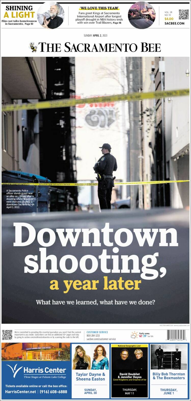 Portada de The Sacramento Bee (USA)