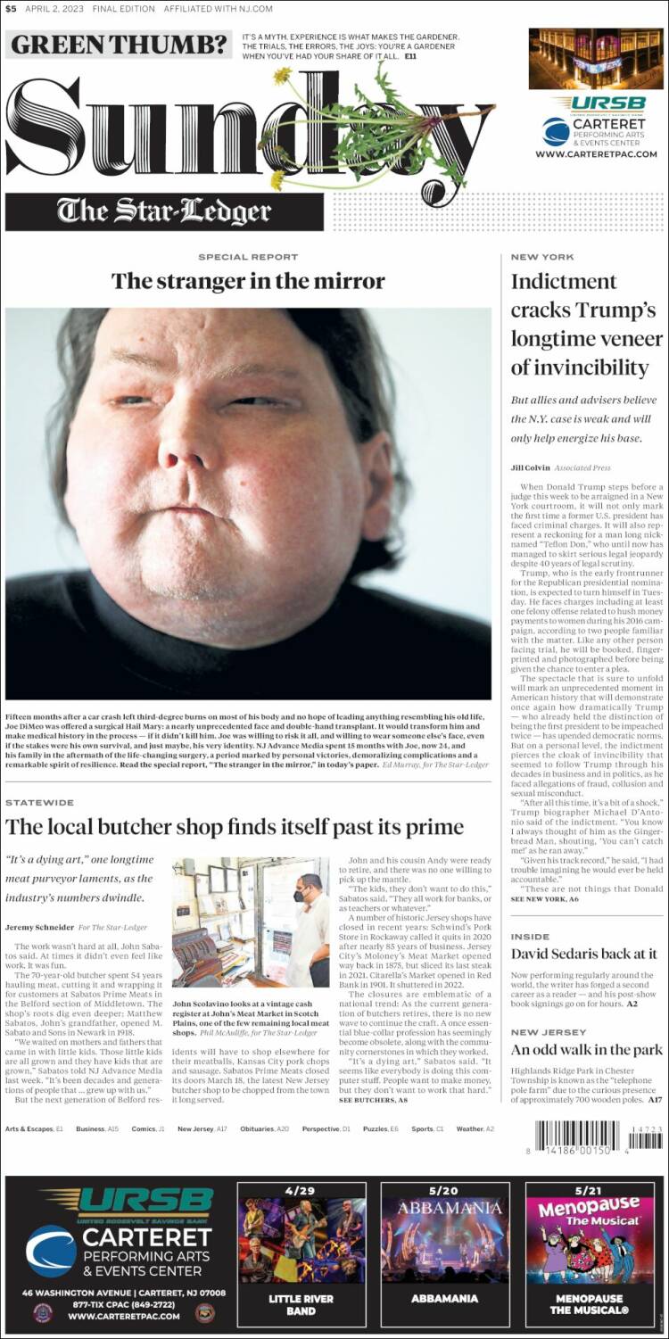 Portada de Star-Ledger (USA)