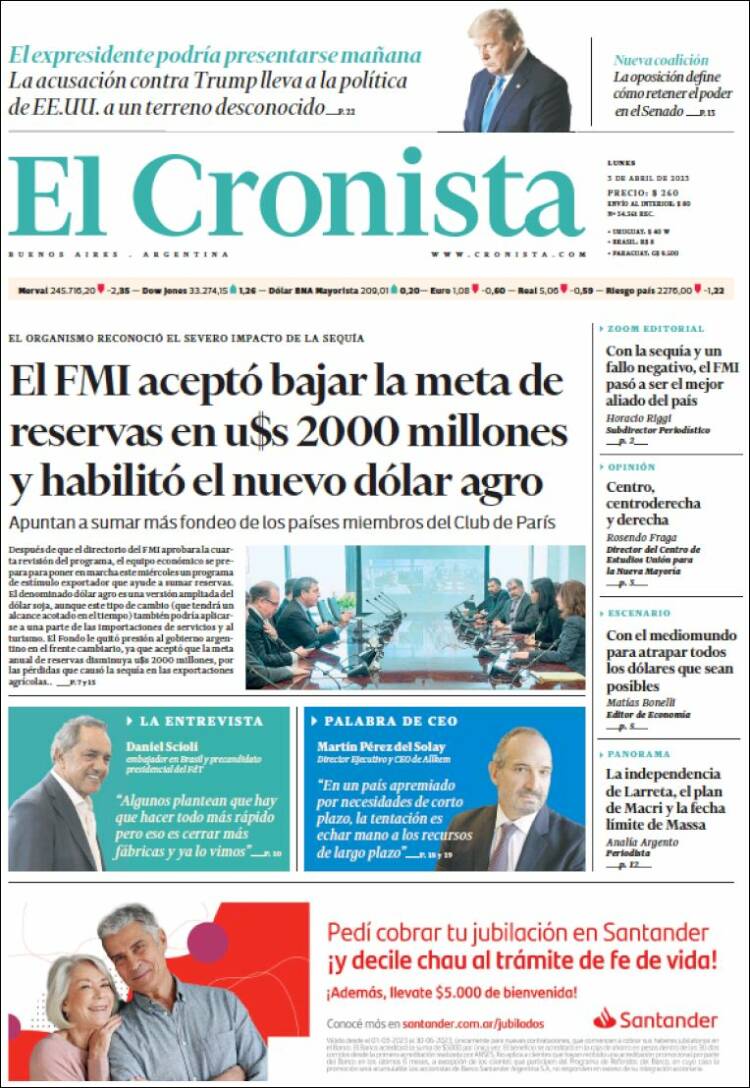 Portada de El Cronista Comercial (Argentina)