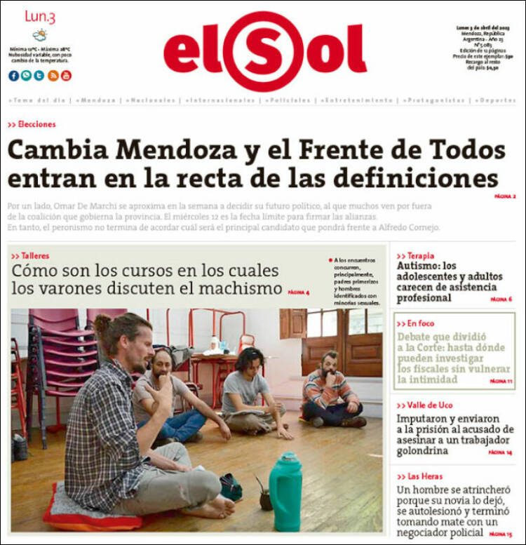 Portada de El Sol (Argentina)