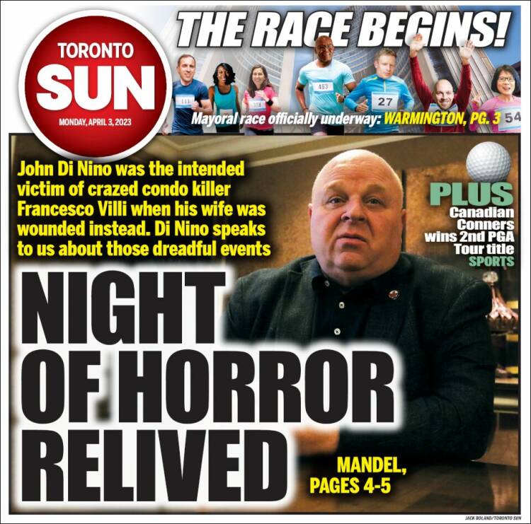 Portada de The Toronto Sun (Canadá)