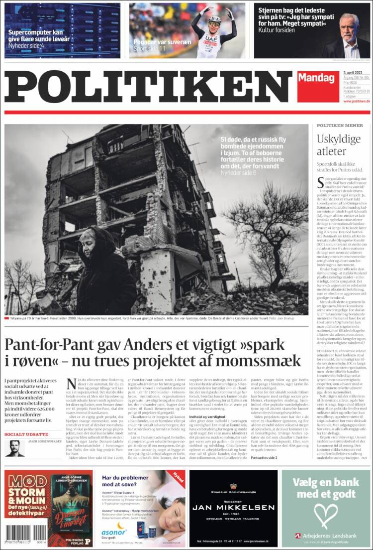 Portada de Politiken (Dinamarca)