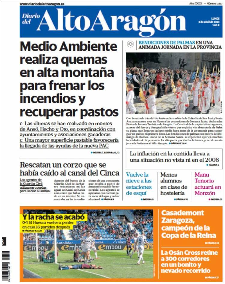 Portada de Diario del AltoAragón (España)