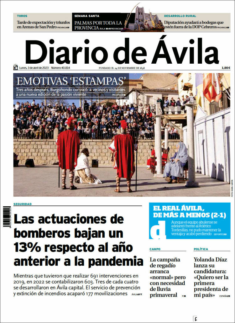 Portada de Diario de Ávila (España)