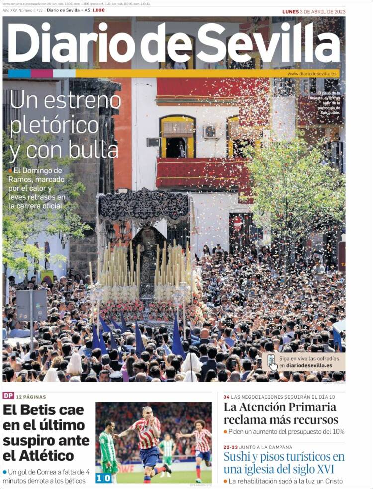 Portada de Diario de Sevilla (España)