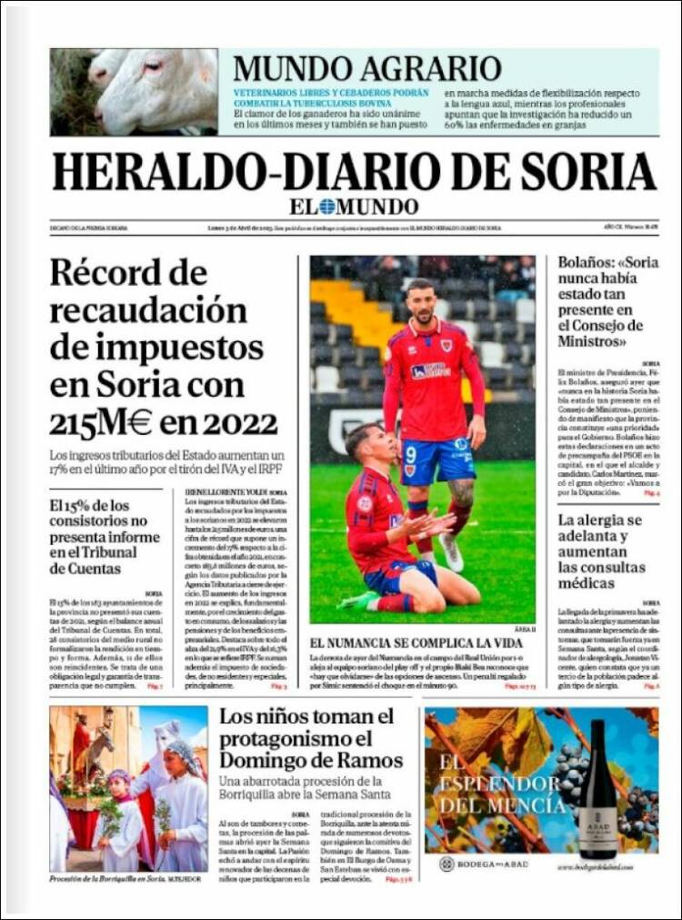 Portada de Diario de Soria (España)