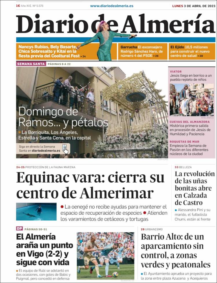 Portada de Diario de Almería (España)