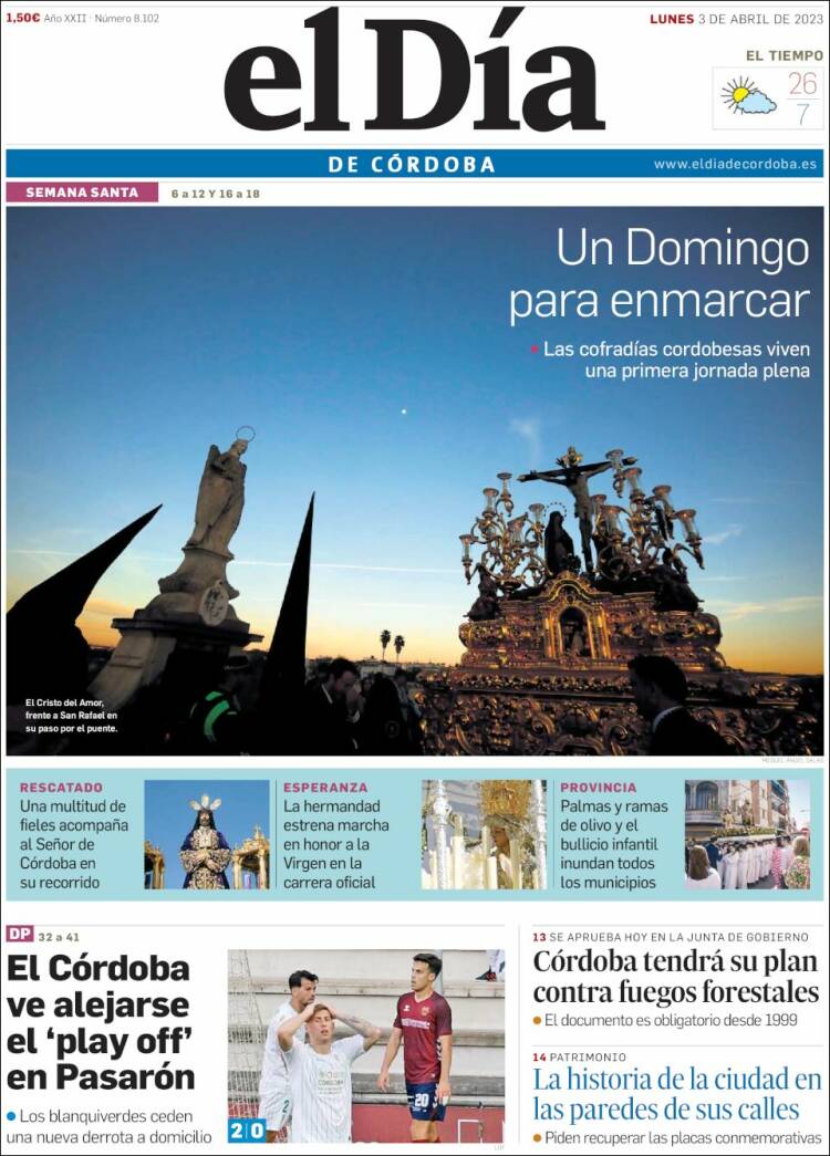 Portada de El Día de Córdoba (España)