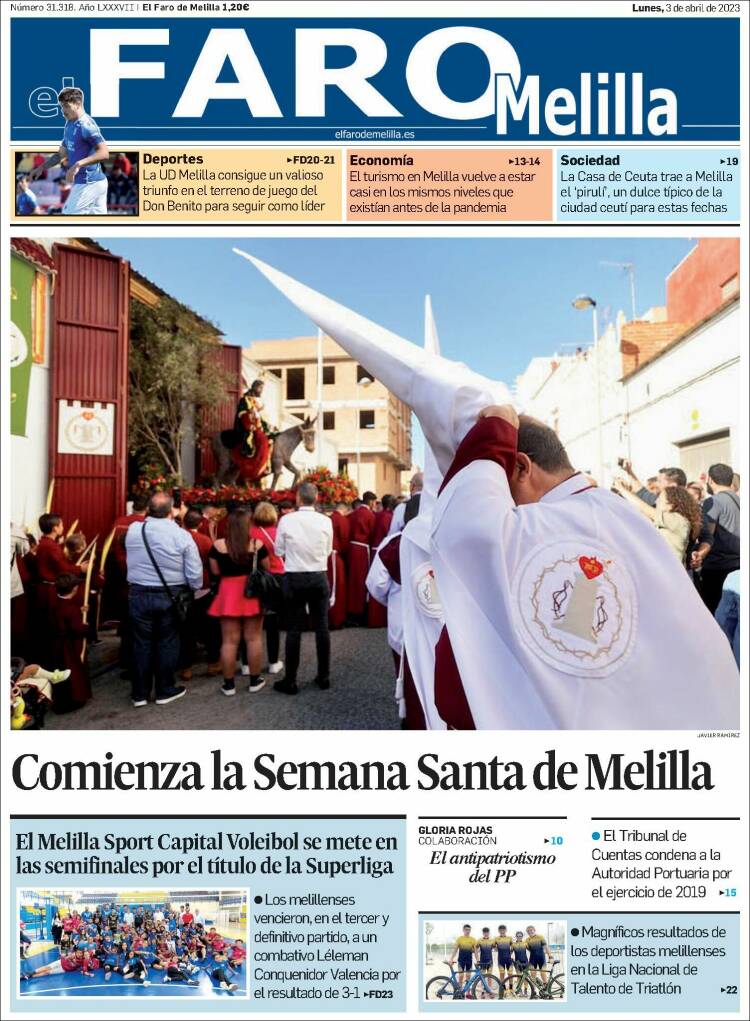 Portada de El Faro de Melilla (España)