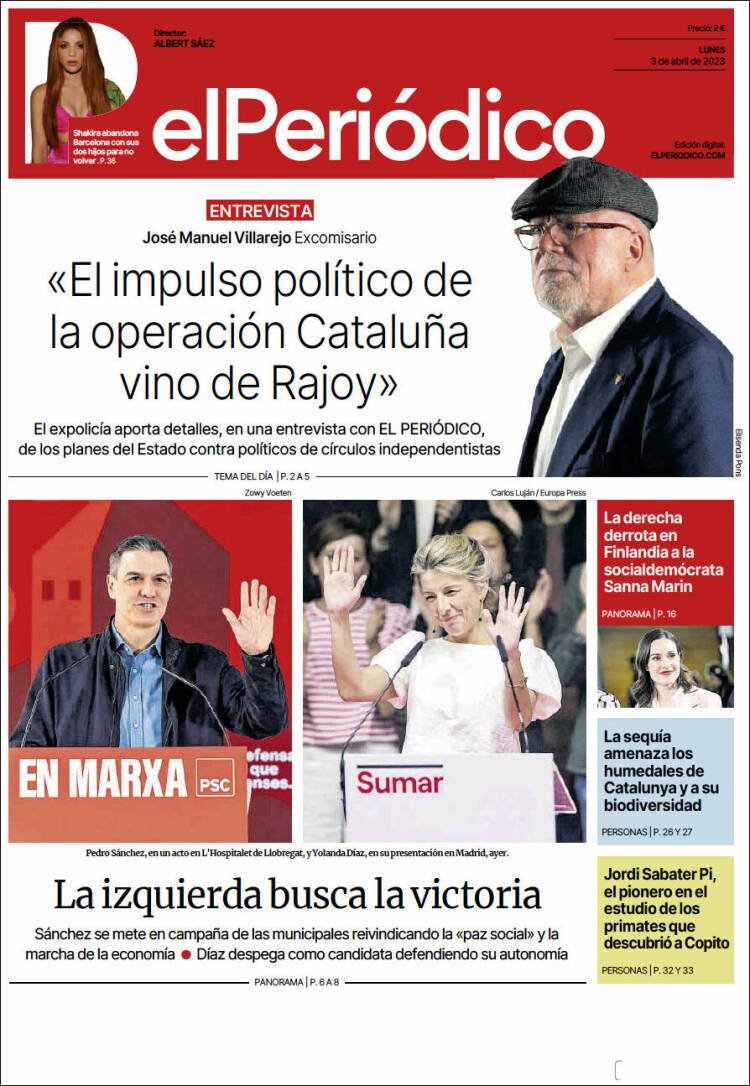 Portada de El Periódico (España)