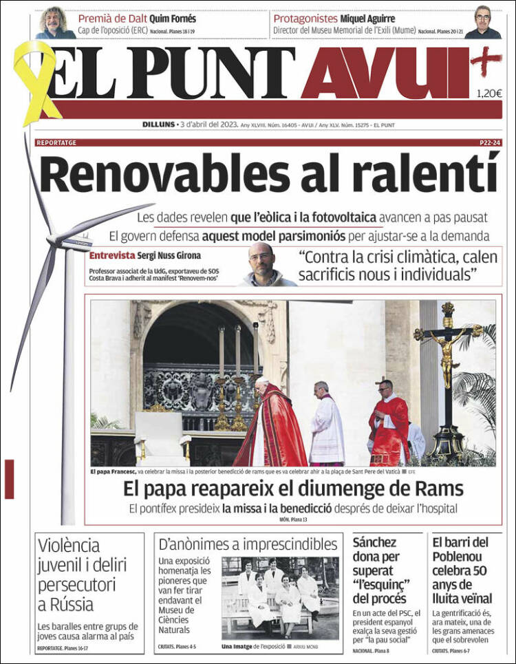 Portada de El Punt Avui (España)