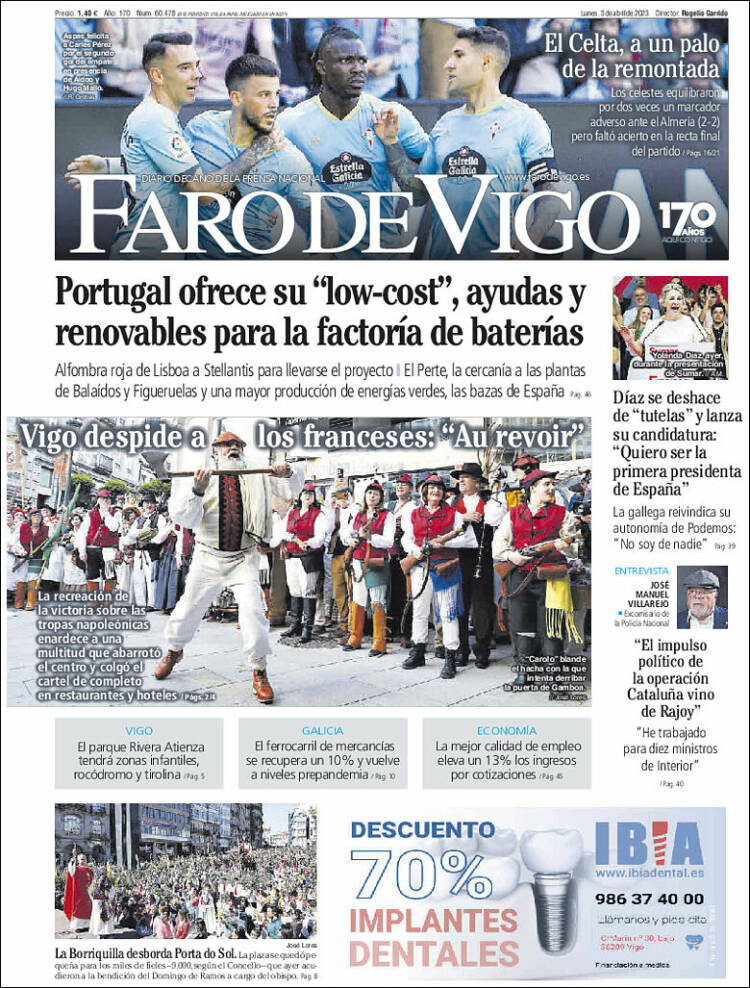 Portada de Faro de Vigo (España)