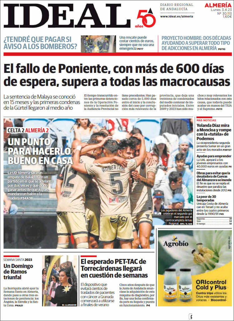 Portada de Ideal Almeria (España)