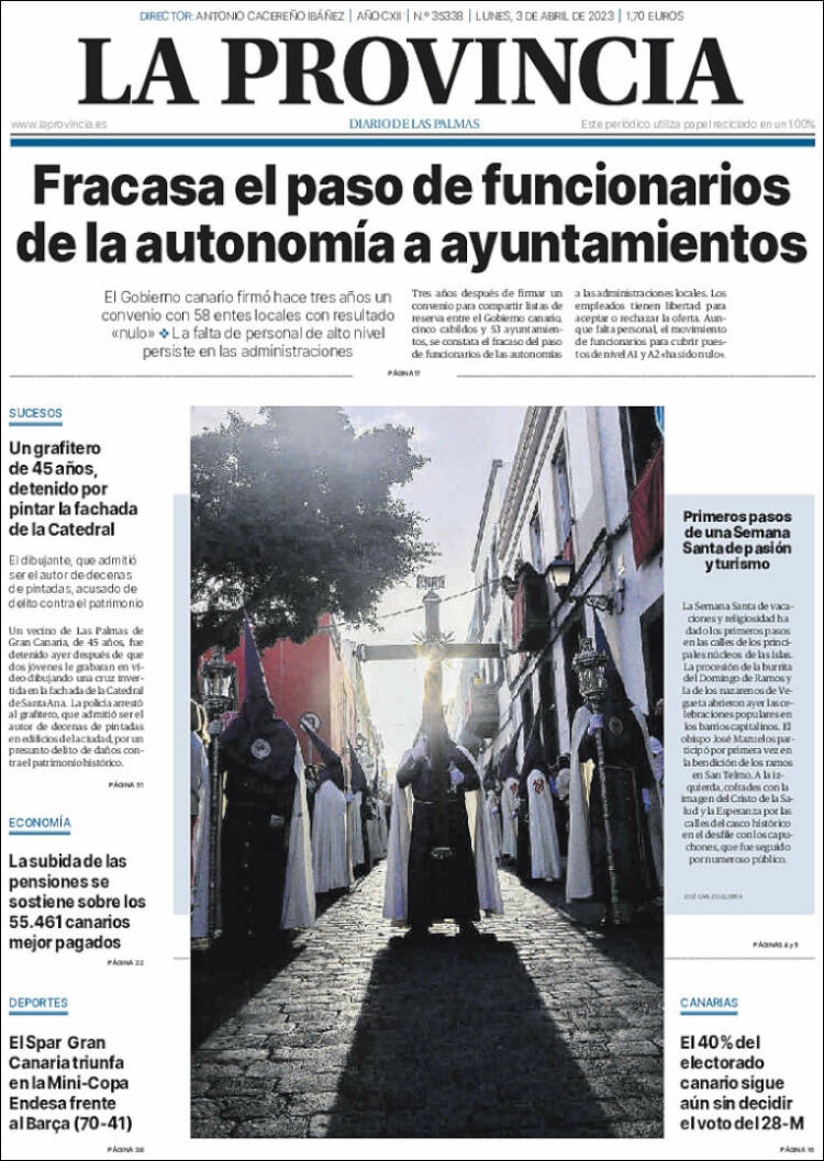 Portada de La Provincia (España)