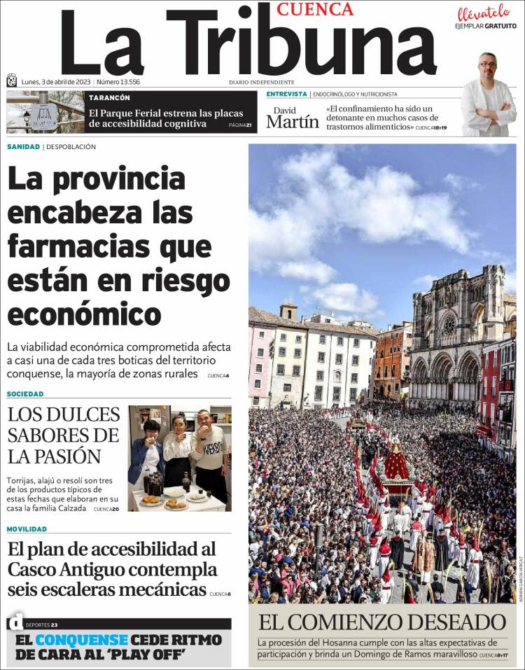 Portada de La Tribuna de Cuenca (España)