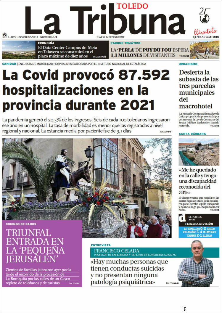 Portada de La Tribuna de Toledo (España)