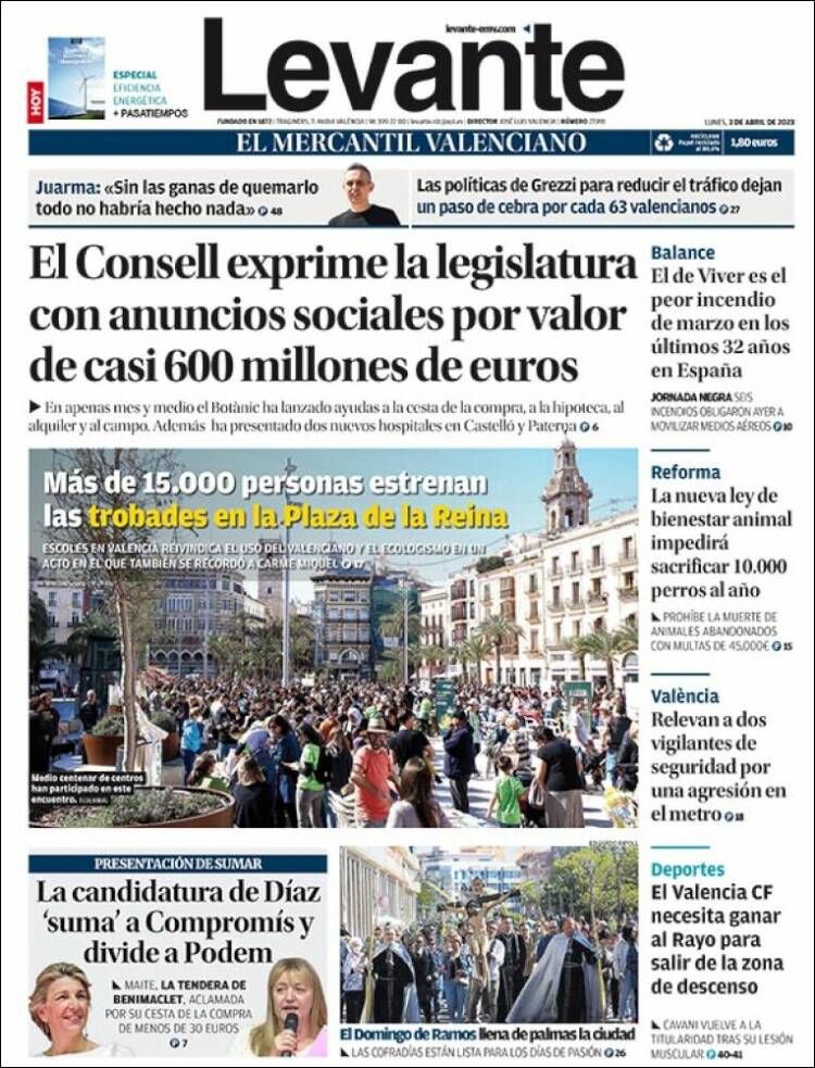 Portada de Levante (España)