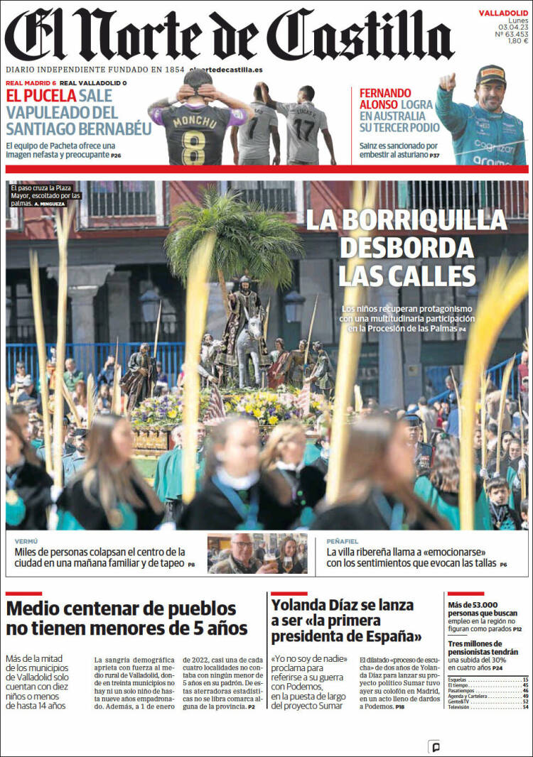 Portada de Norte de Castilla - Valladolid (España)