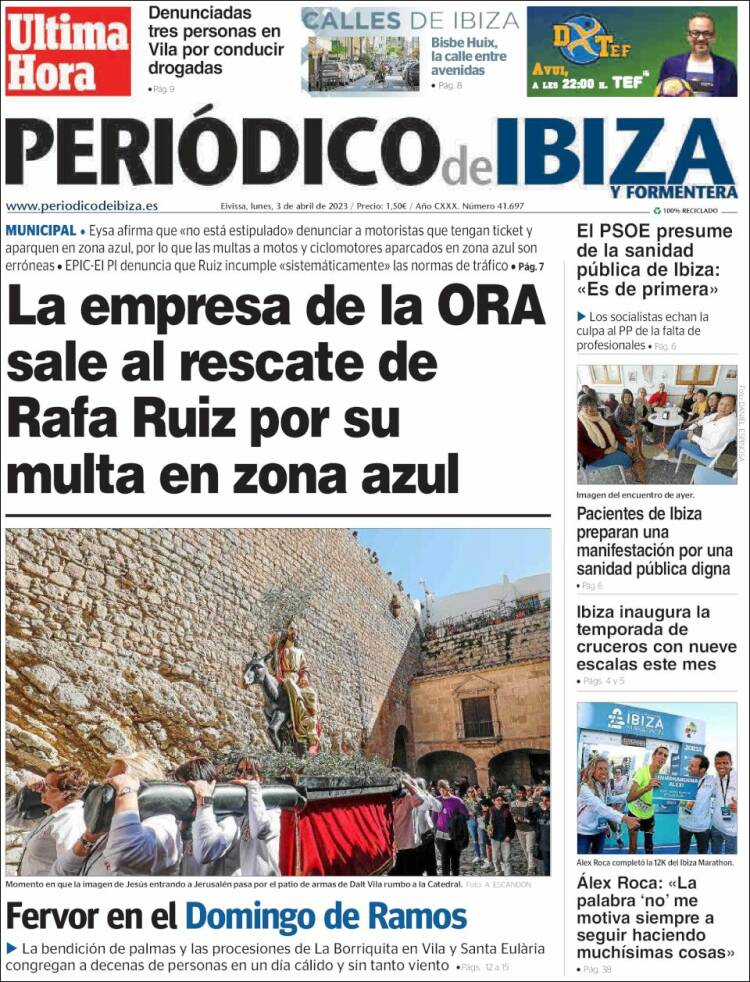 Portada de Periódico de Ibiza (España)