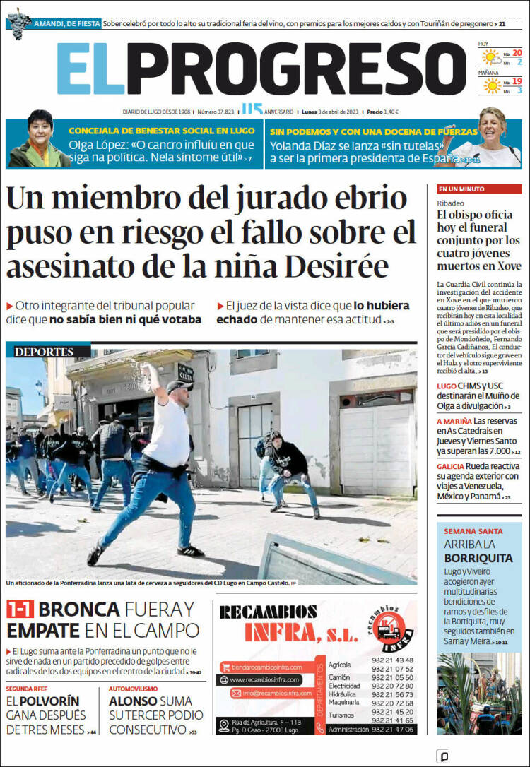 Portada de El Progreso (España)