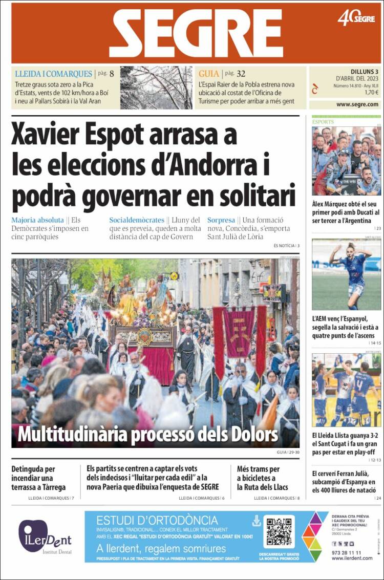 Portada de Segre (España)