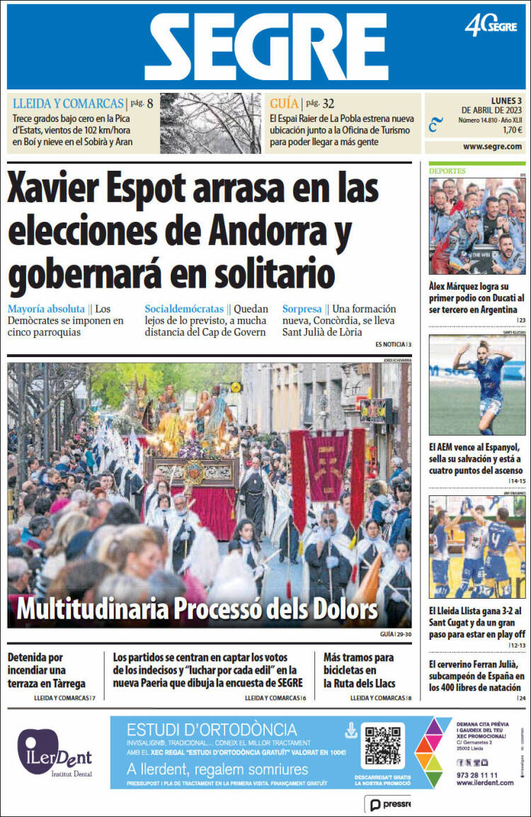 Portada de Segre  (España)