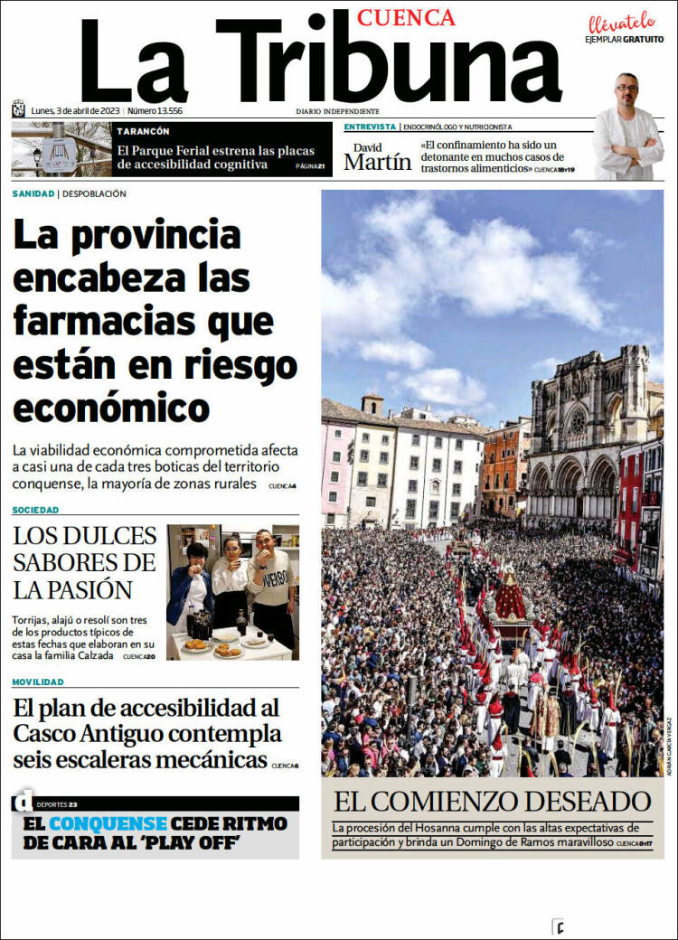 Portada de La Tribuna de Cuenca (España)