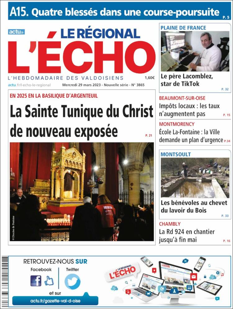 Portada de L'Echo de la Haute-Vienne (Francia)