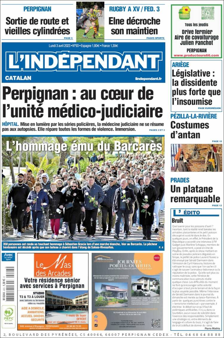 Portada de Le Indépendant (Francia)