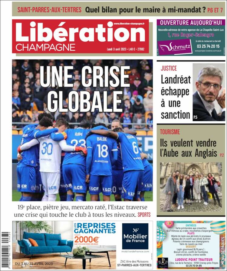 Portada de Libération Champagne (Francia)