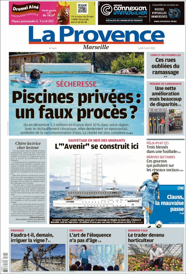 Portada de La Provence (Francia)
