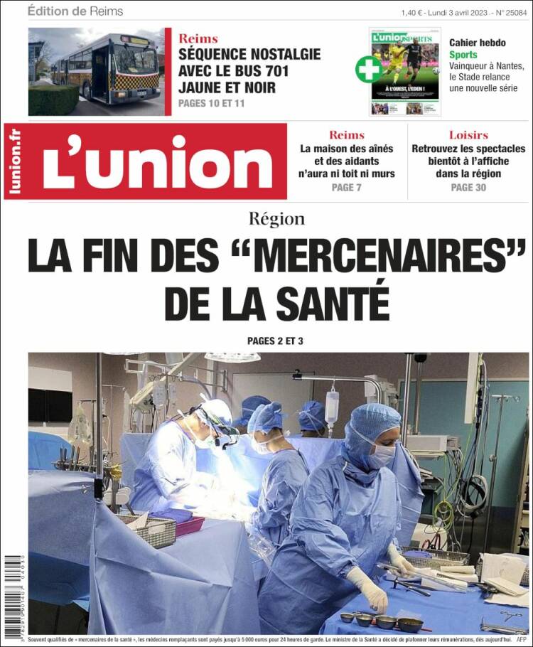 Portada de L'Union (Francia)
