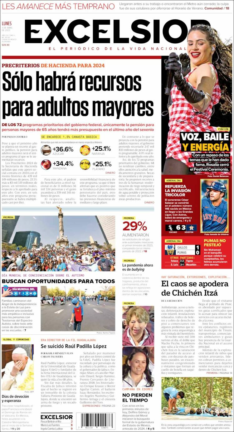 Portada de Excelsior (México)