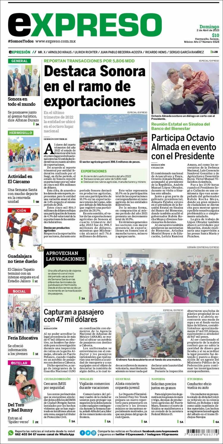 Portada de Expreso (México)