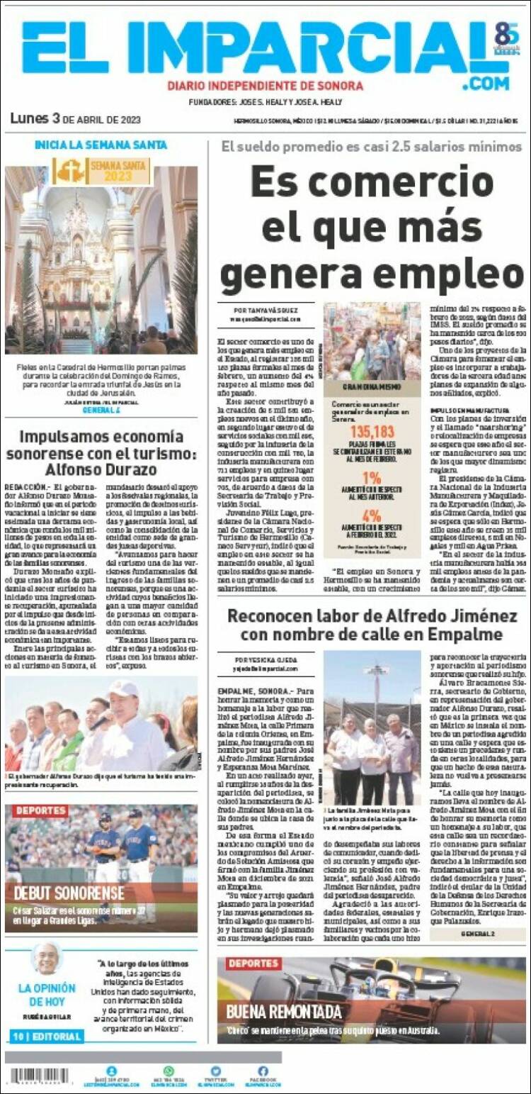 Portada de El Imparcial (México)