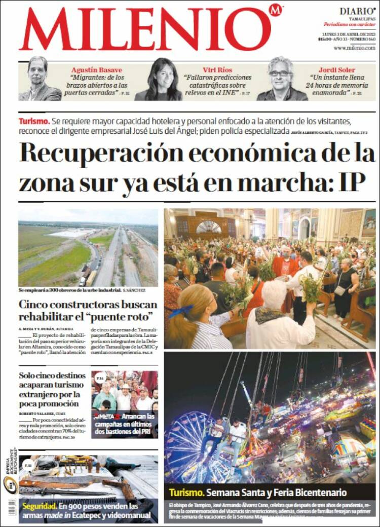 Portada de Milenio - Tamaulipas (México)