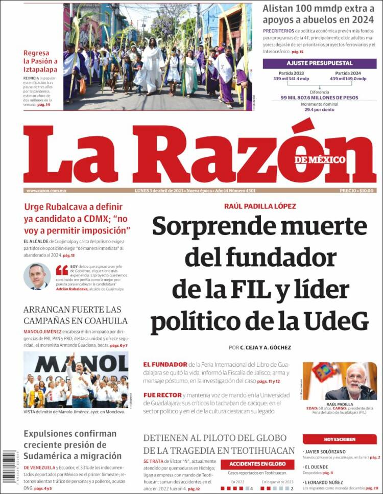 Portada de La Razón (México)