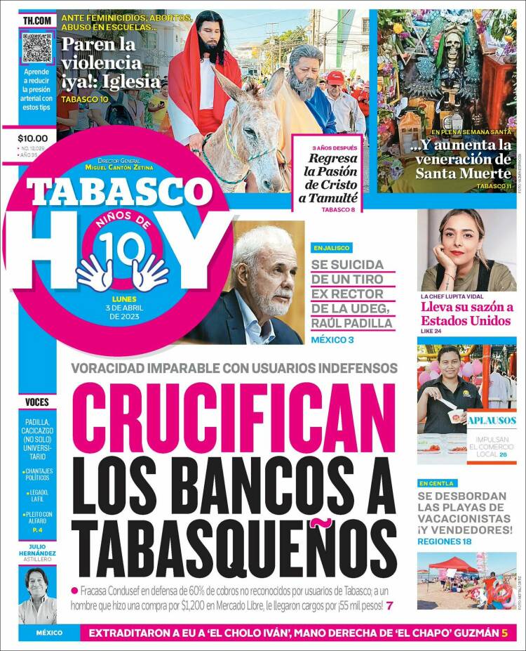 Portada de Tabasco Hoy (México)